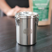 Bare Blends stainless steel booster canister